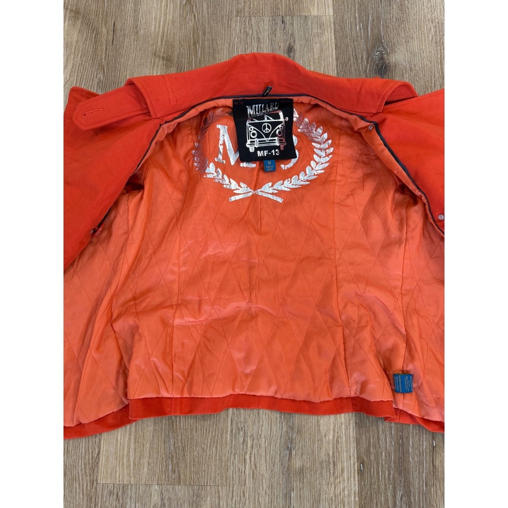 Millard Fillmore Double Breasted Pea Coat Jacket Womens M Orange Military Preppy - Picture 5 of 13